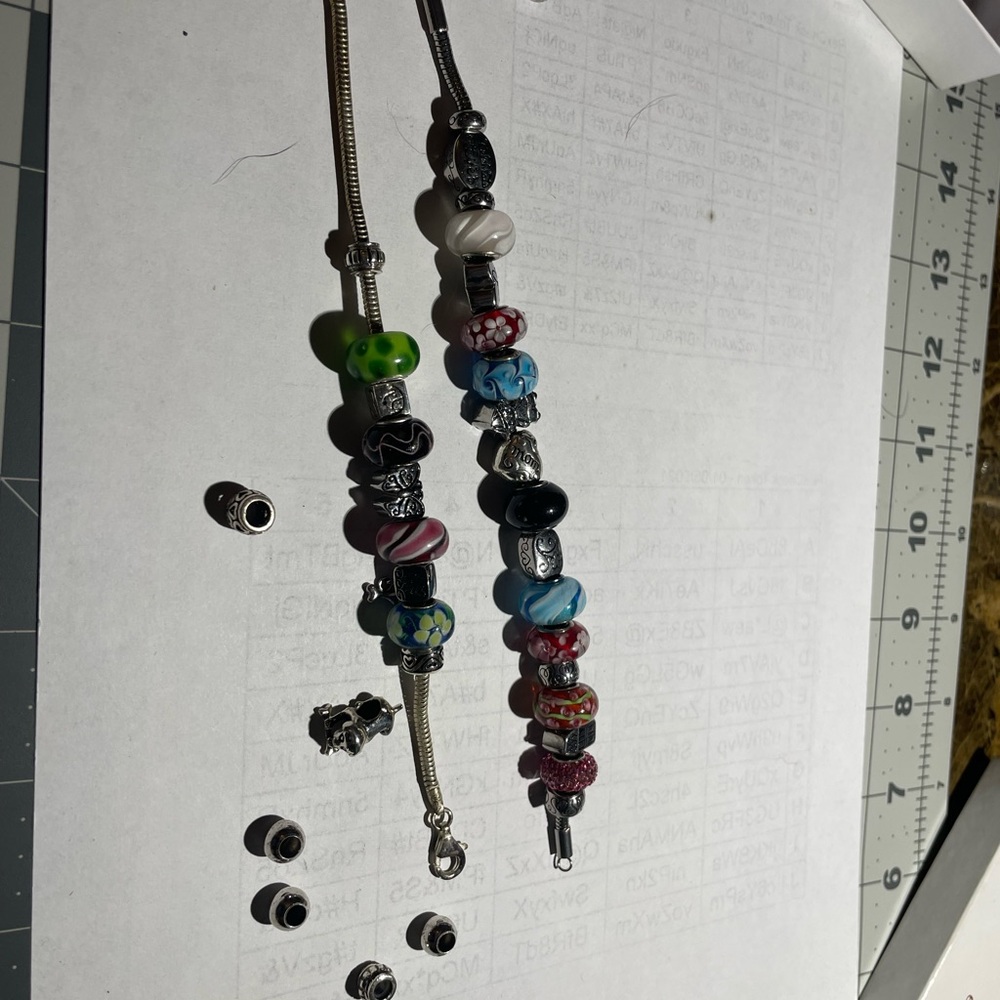 2 Chic Silver and Multi-Color charm Bracelet